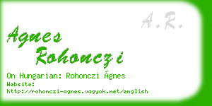 agnes rohonczi business card